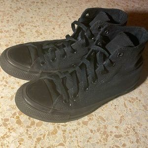 High top black converse womens size 7